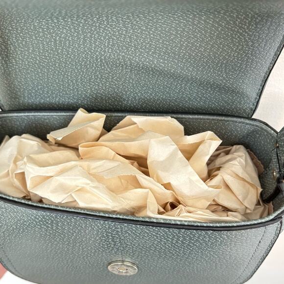 NEW True Religion Crossbody Mini Bag Sage Green Gold Horseshoe Logo Adjustable - Picture 8 of 8